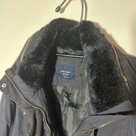Zara Black Toggle Jacket with Fur Collar - Picture 10 of 10
